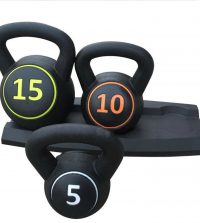 3Pcs Kettlebell Set & Rack Stand