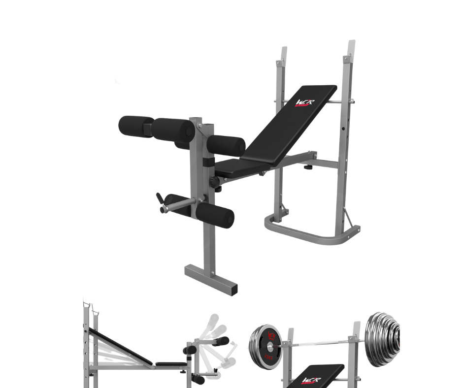 Folding Weight Bench & Weight Rack Incline Decline Home Gym Adjustable Bench