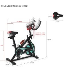 Green Exercise Bike Home Gym Bicycle Cycling Cardio Fitness Training Indoor