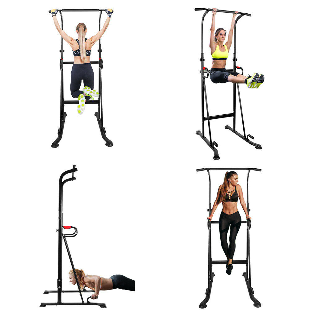 Gym Power Tower Dip AB Pull/Chin Up Bar Knee/Leg Fitness Workout home fitness